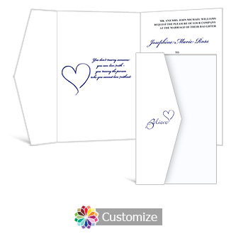 Believe Swirly 5 w x 7.875 Double Folded Wedding Invitation