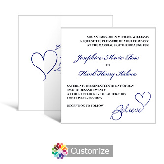 Believe Swirly 5.875 x 5.875 Square Wedding Invitation