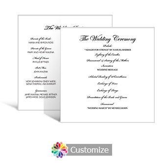 Believe Swirly 5.875 x 5.875 Square Wedding Program