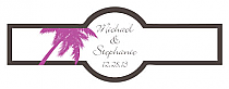 Caribbean Beach Cigar Band Wedding Labels