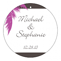 Caribbean Beach Circle Wedding Hang Tag