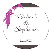 Caribbean Beach Circle Wedding Labels 