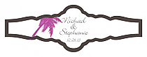 Caribbean Beach Fancy Cigar Band Wedding Labels