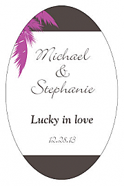 Caribbean Beach Large Oval Wedding Label 3.25x5