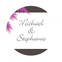 Caribbean Beach Small Circle Wedding Labels