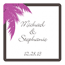 Caribbean Beach Square Wedding Coaster