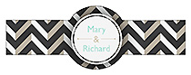 Chalkboard Chevron Cigar Band Wedding Labels