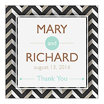 Chalkboard Chevron Square Favors Wedding Labels