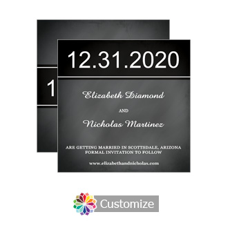 Chalkboard Save the Date Wedding Card 5.25