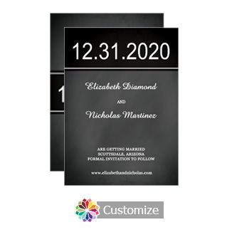 Chalkboards Save the Date Wedding Card 4.5 x 6.25 