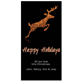 Christmas Black Glowing Reindeer Cards  4" x 8" w-envelope