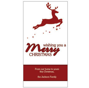 Christmas Prancing Reindeer Cards  4" x 8" w-envelope