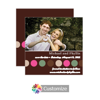 Circles Save the Date Wedding Card 5.25