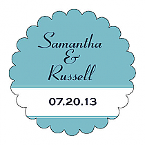 Classic Scalloped Circle Wedding Labels