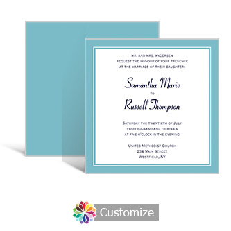 Classical 5.875 x 5.875 Square Wedding Invitation