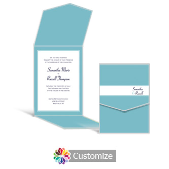 Classical 5.25 x 7.25 Vertical Gate-Fold Wedding Invitation