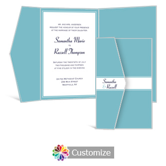 Classical 5  x 7.875 Double Folded Wedding Invitation