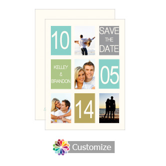 Colored Cell Save the Date Wedding Card 4.5 x 6.25