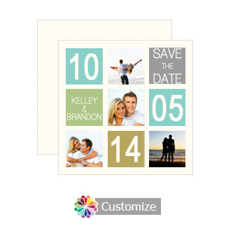 Colored Cell Save the Date Wedding Card 5.25 