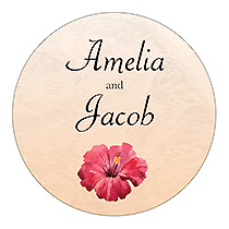 Coralbell Lace Big Circle Wedding Label