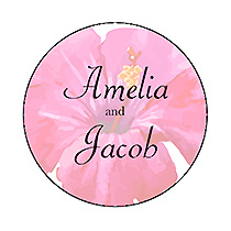 Coralbell Lace Circle Wedding Labels