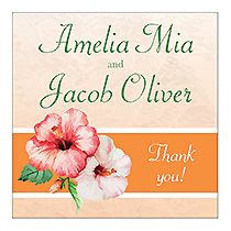 Coralbell Lace Square Favors Wedding Labels