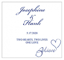 Customizable Believe Swirly Square Wedding Labels