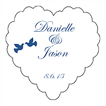 Customizable Doves Heart Wedding Labels