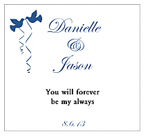 Customizable Doves Square Wedding Labels