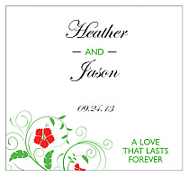 Customizable Flowers Square Wedding Labels