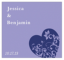 Customizable Hearts of Love Square Wedding Labels