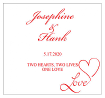 Customizable Love Swirly Square Wedding Labels