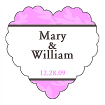 Customizable Magnolia Heart Wedding Labels