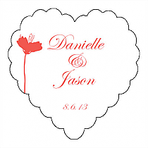 Customizable Orchid Heart Wedding Labels