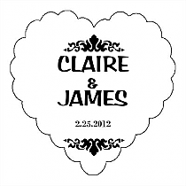 Customizable Paisley Heart Wedding Labels 