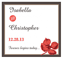 Customizable Polka Square Wedding Labels