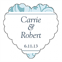 Customizable Provencale Heart Wedding Labels