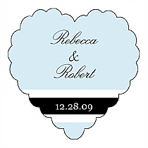 Customizable Simple Portrait Heart Wedding Labels