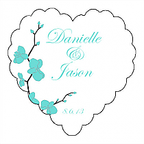 Customizable Summer Orchid Heart Wedding Labels