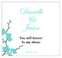 Customizable Summer Orchid Square Wedding Labels