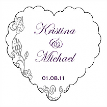 Customizable Vintage Heart Wedding Labels