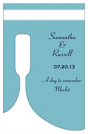 Customized Classic Bottom's Up Rectangle Wine Wedding Label