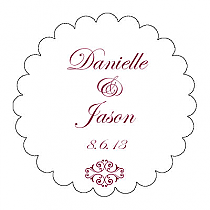 Decor Scalloped Circle Wedding Labels