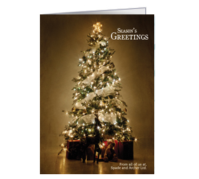 Decorated Christmas Tree with Presents Card w-Envelope 5.50" x 7.875" business style