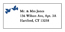 Doves Address Wedding Labels