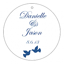 Doves Circle Wedding Hang Tag