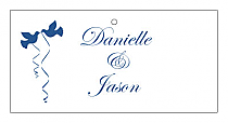 Doves Horizontal Small Rectangle Wedding Hang Tag