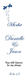 Doves Large Vertical Rectangle Wedding Label 2x6.25 