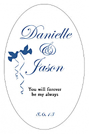 Doves Large Oval Wedding Labels