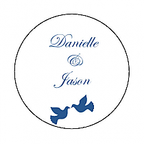 Doves Small Circle Wedding Labels